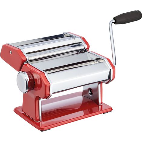 KitchenCraft World of Flavours Macchina per Pasta in Acciaio Inossidabile, Colore Rosso (1/3)