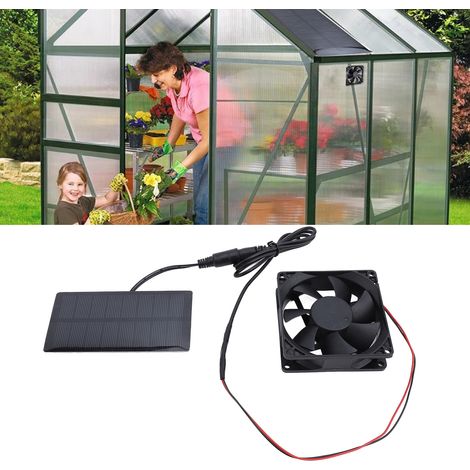 【Kit de ventilación solar】Kit de ventilador policristalino IP65 de 0,8 W y 4 V para invernaderos, gallineros o viviendas. (1/5)