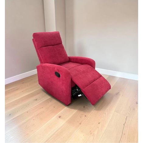 poltrona bellahome "clara" con recliner in tessuto bordeaux 71x88x102 cm (1/4)