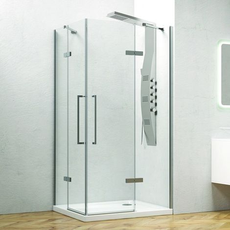 Box doccia angolo 130x70 a due ante battenti vetro anticalcare KT1000 kamalu