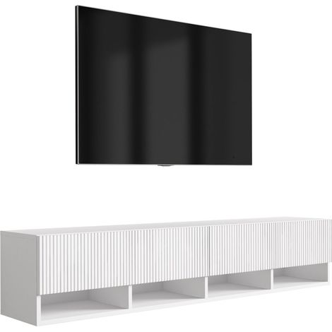 Mobile TV 170, frontali scanalati, bianco opaco, 170 × 32 × 33,6 cm (1/5)