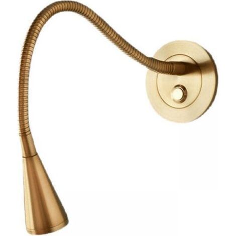 Lesewandleuchte, flexibler Schwanenhals mit Druckknopfschalter, 3000K Nachttischlampe, gold-/nickelfarbene Ausführung (1/5)