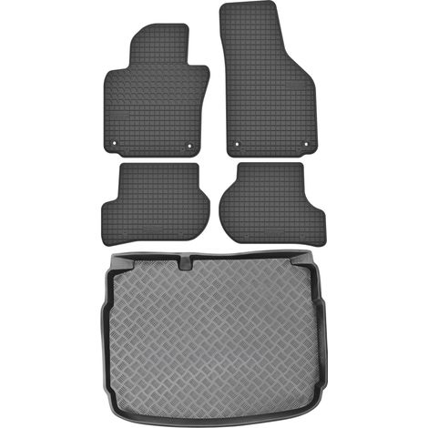 Ensemble de tapis de sol en caoutchouc pour Seat Leon II Hatchback (2005-2012) + tapis de coffre (1/5)