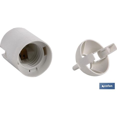 Portalámparas Para Obra E-27 4a250v Resina Termoestable Blanco