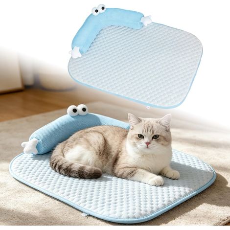 Générique Tapis Rafraichissant Chat Tapis Rafraîchissant pour Animaux de Compagnie, Coussin Auto-refroidissant pour Petit Animal de Compagnie, Idéal pour Les Animaux de Compagnie en été M (1/4)