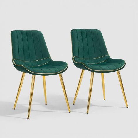 Chaise paris verte-or ensemble de 2 pièces 51x59x79 (1/5)
