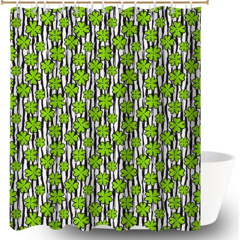 Rideau de douche tissu polyester 180x180 décoratif rideau imperméable pour les fêtes de fin d’année (1/5)