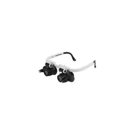Lupa con 2 luces LED, lupa de joyero con soporte para la cabeza, aumento de 8X, 15X y 23X para reparación, lectura, joyería y relojes.