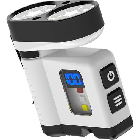 Lampe torche LED 10 LED, lampe de travail, 4 modes, rechargeable, magnétique, portable, étanche avec écran LCD, pour utilisation en extérieur