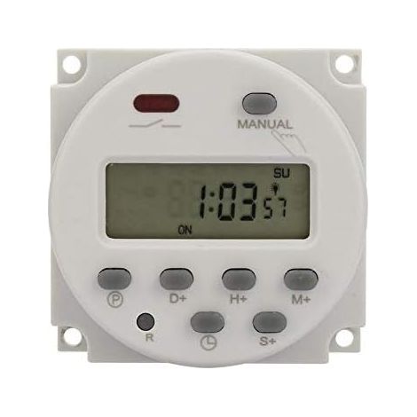 Mini-Programmierbarer Zeitschalter, 1 Sekunde bis 168 Stunden, Elektronisches automatisches Zeitschaltgerät, 5 V 12 V 24 V 110 V 220 V, Digitaler Wand-/Ein-Zeitschalter (12 V DC) (1/5)