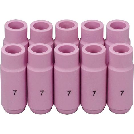 Buse en alumine et cuves céramiques pour soudure TIG Buses 10N47, 7 avec orifice de 11,0mm - Pack de 10 (1/4)