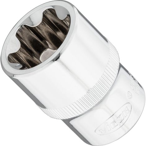 VIGOR T+ Steckschlüsseleinsatz, 1/2 (12,5 mm) Vierkant hohl, Außen TORX Plus Profil, SW E24+ (1/2)