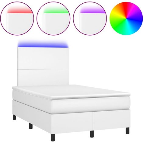 Maison Exclusive - Giroletto Molle con Materasso e LED Bianco 120x200cm Similpelle