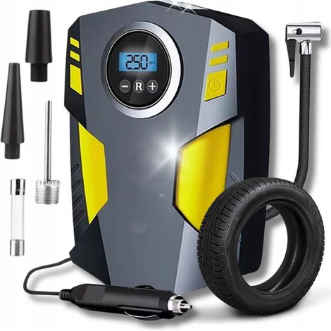 Compressore per auto, pompa compressore 12V per bicicletta, LED LCD, 120W, 30 l/min