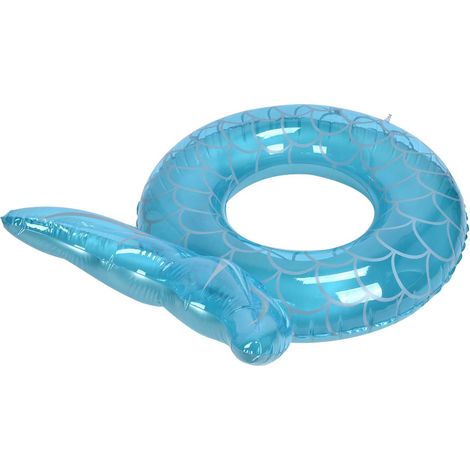 Schwimmring mit Fischschwanz-Schwimmring, aufblasbarer Schwimmring, Pool-Schwimmring für Erwachsene, Strandurlaub, blau (1/5)