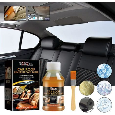 Autodachhimmelkleber, Dachreparaturkleber, Stoffdachreparaturkleber, Reparaturkleber mit Pinsel, für alle Leder- und Polyesterarten