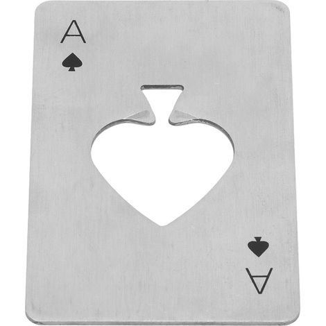Tragbarer, multifunktionaler Flaschenöffner aus Edelstahl im Casino-Stil für den Heimgebrauch (silber) (1/5)