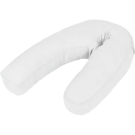 Coussin de grossesse en forme de J 54x(36-43) cm Blanc (1/3)