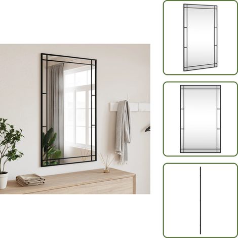 Miroir mural noir 60x100 cm rectangulaire fer - Miroir Mural - Miroir Design - Miroir Noir - Miroir Rectangle - Décoration Murale (1/5)
