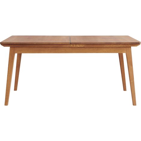 Hellin – Table à manger extensible en chêne massif noir 6/12 places L160/240 – Système d'ouverture synchronisée – Style vintage (1/5)