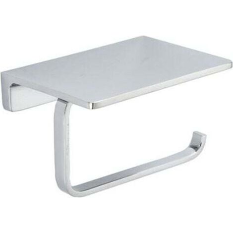 Toilettenpapierhalter mit Ablage, verchromt
