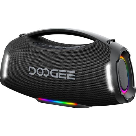 Enceinte Bluetooth 5.3, 250W Enceinte Portable avec Bass, 12000 mAh Batterie, Autonomie 14H, Lumière RGB, DSP, TWS Haut Parleur sans Fil IP55 Étanche pour Fêtes - Noir (1/5)