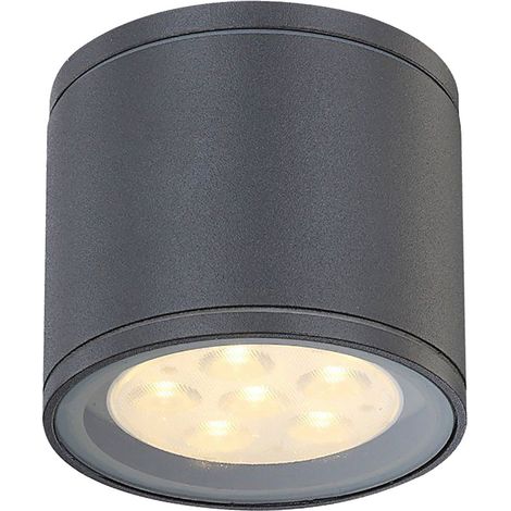 Praktische LED Deckenleuchte Aluminium dunkelgrau Glas klar 6W Globo CARPO 34266