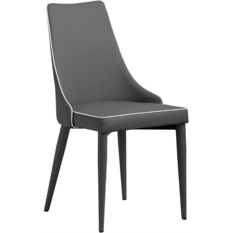 Pack de 2 sillas modelo Paola acabado polipiel gris, 50 x 58 x 92/49 cm (largo x ancho x alto) (1/2)