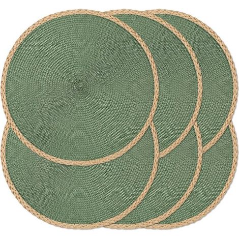 Lot de 6 sets de table ronds, 38 cm, verts (1/5)