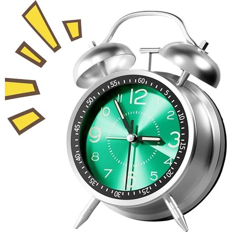 Reloj despertador analógico con doble campana – retroiluminación – oficina/hogar – clásico – dormitorio/estudio