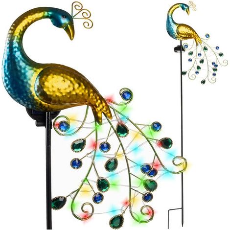 Gardlov Lámpara Pavo Real Solar Multicolor Decorativa Exterior