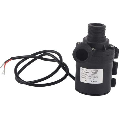 Enowelir Mini pompe à eau, DC 24V 800L/H 5M pompe de circulation d'eau chaude pompe à eau solaire pompe à eau submersible à moteur sans balai (1/5)