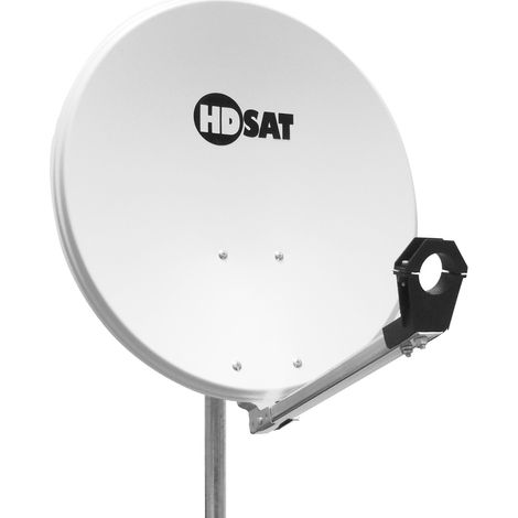 HDSAT Parabole satellite acier Blanche 65cm reconditionnée avec Support LNB en Acier Galvanisé idéal ASTRA EUTELSAT