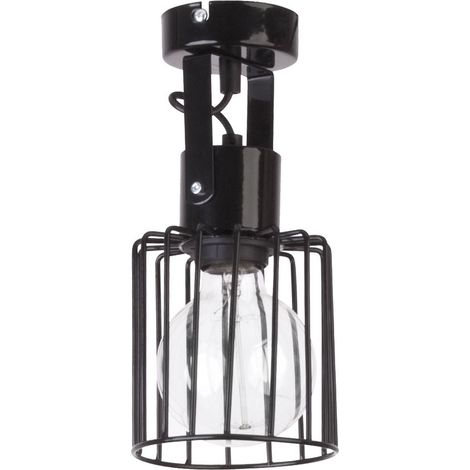 Plafonnier noir ajustable abat-jour ouvert