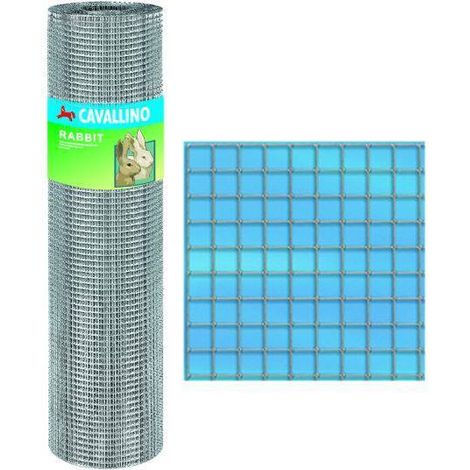 Rete cavallino rabbit zincata 5 metri - maglia 12,7x12,7 mm diametro filo 0,9 mm - Altezza: 1,00 m