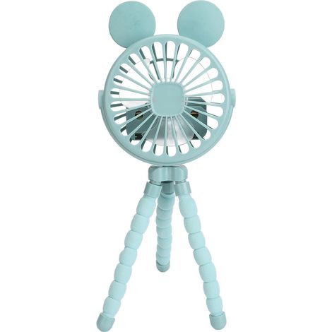 Ventilateur de poussette rechargeable, portable, à 3 vitesses, avec lumière LED, pour la maison et l'extérieur. (1/5)