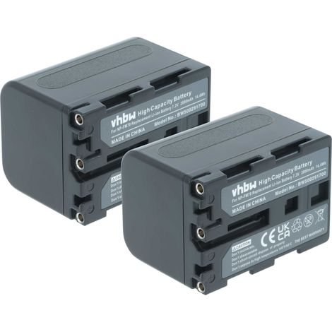 vhbw 2x Akku kompatibel mit Sony DCR-TRV840, HDR-SR1, DSC-R1, HDR-HC1, HDR-HC1E, DCR-TRV950, GV-D1000 Videokamera Camcorder (2000 mAh, 7,2 V, Li-Ion) (1/5)