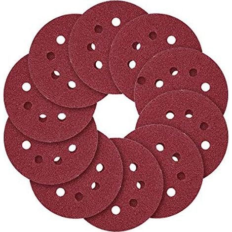Disque Abrasif - 225 mm - 10 Trous - Grain P120 - Dos Velcro - Pour Ponceuse Orbitale À Long Cou - 25 Pièces (1/5)