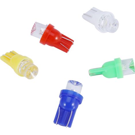 Lot de 100 ampoules LED T10 158 194 168 W5W multicolores pour voiture, feux blancs bleus rouges ambrés verts (1/5)