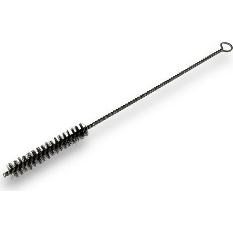 Goupillon INOX multifonction Ø 15 mm Garnissage 100 mm Longueur 300 mm Ramonage brossage curetage nettoyage Conduits tubes tuyaux Manche acier torsadé Kibros 13015300I (1/4)