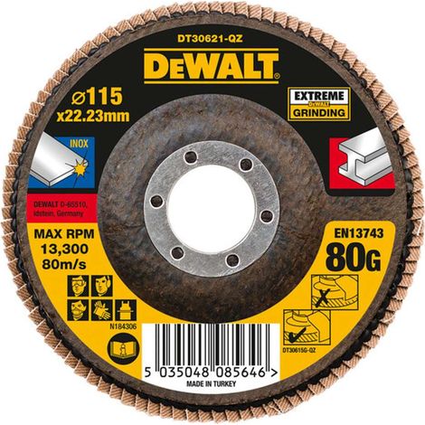 Disque abrasif DeWalt dt30621 115 mm grain 80 inox