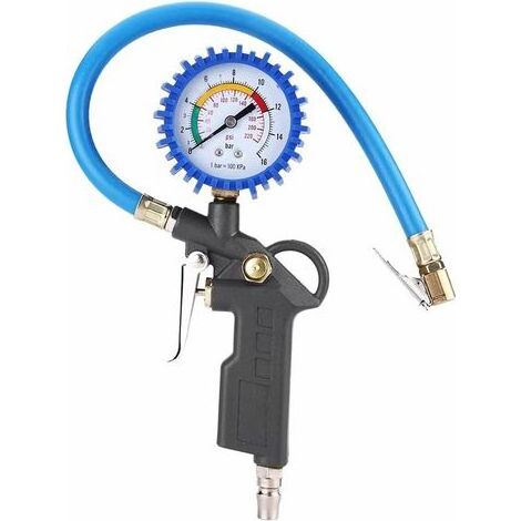 Manomètre Numérique Pneu, Pistolet de Gonflage Jauge de Gonfleur de Pneu Jauge de Pression des Pneus Pression d'Air Testeur 0-220PSI pour Voiture Camion Moto (1/4)