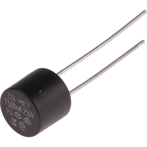 Fusible non réarmable filaire RS PRO, Sortie Radiale, 500mA 250V (1/2)