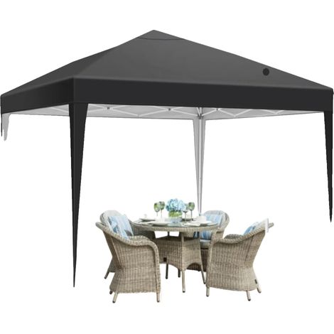 Tienda de campaña plegable, protección UV, diseño impermeable, color negro, 3x3 m (1/2)