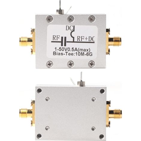 1 PC Bias Tee, 10MHz-6GHz Wideband Radio Frequency Coaxial Bias Tee