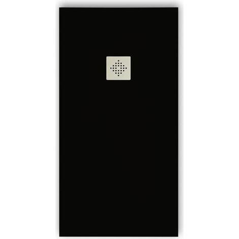 Plato de ducha pizarra PURE negro 70x150 cm rejilla acero inox. (1/5)