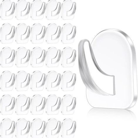 60 selbstklebende Haken, extrem starke, transparente Haken für Handtuchhalter (1/2)