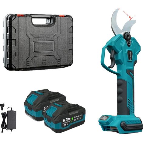 Forbici elettriche, motore brushless, lama resistente in acciaio al carbonio, 2 batterie da 5,0 Ah (1/2)
