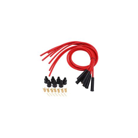 Jeu de fils d'allumage de bougie d'allumage rouge, diamètre de 8mm, longueur de 1m, remplacement de fil d'allumage pour voitures classiques à 6 cylindres (1/5)