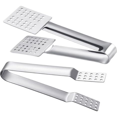 Juego de 2 pinzas de acero inoxidable para bolsitas de té (1 grande + 1 pequeña)，pinzas de cocina multifuncionales para el hogar y la hostelería (1/5)